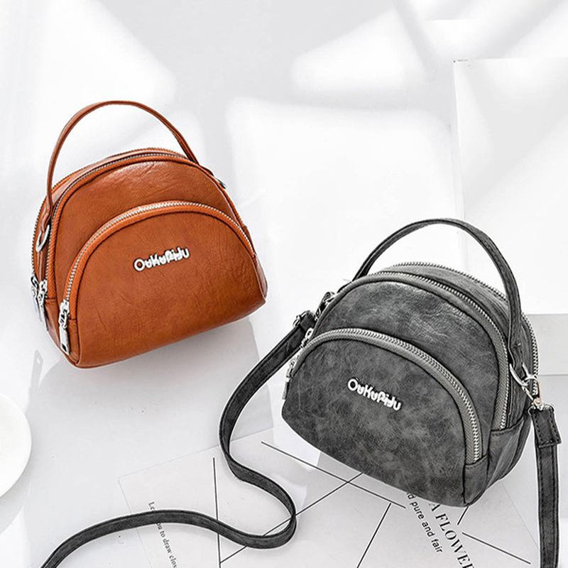 Kvinnor Mini-telefonväska I Konstläder Multi-slot Retro Crossbody-väska