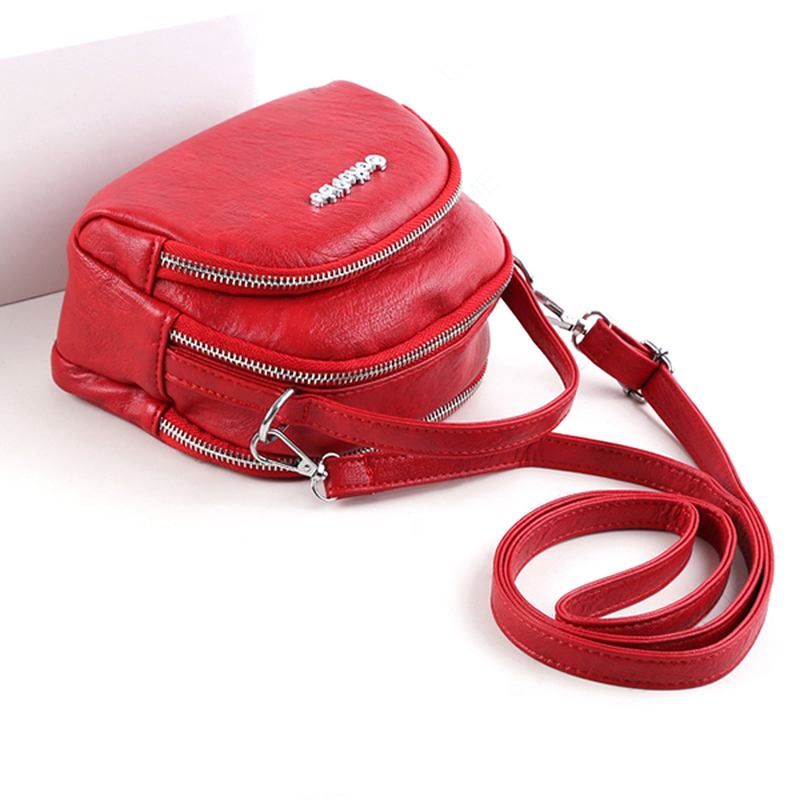 Kvinnor Mini-telefonväska I Konstläder Multi-slot Retro Crossbody-väska