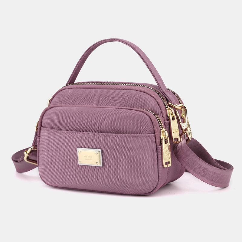 Kvinnor Oxford Multi-layer Zipper Pocket Crossbody Bag Wild Vattentät Stor Kapacitet Axelväska Handväska