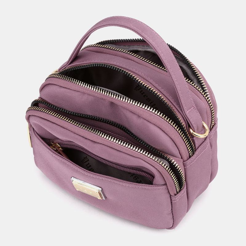 Kvinnor Oxford Multi-layer Zipper Pocket Crossbody Bag Wild Vattentät Stor Kapacitet Axelväska Handväska