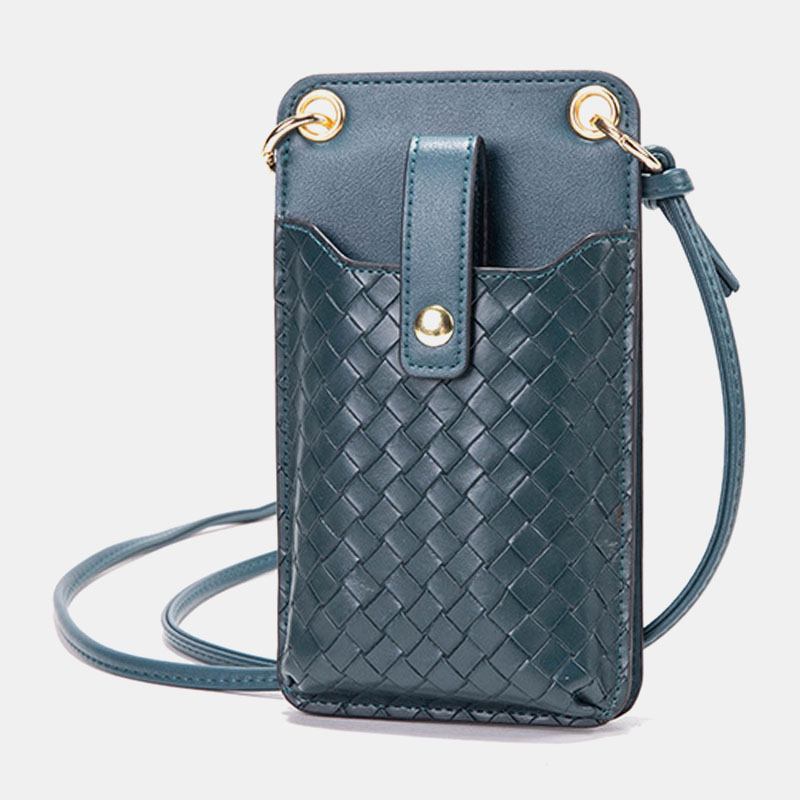 Kvinnor Pu Läder Stöldskydds Multi-card Slot Korthållare 6.5 Tums Telefonväska Crossbody Bag Axelväska