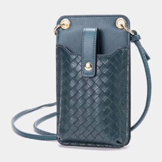 Kvinnor Pu Läder Stöldskydds Multi-card Slot Korthållare 6.5 Tums Telefonväska Crossbody Bag Axelväska