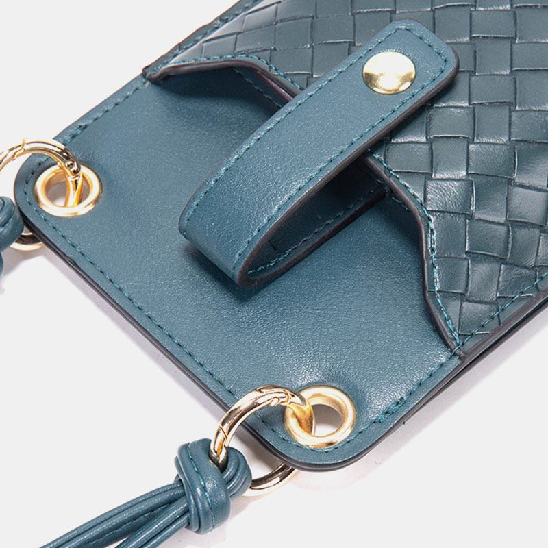 Kvinnor Pu Läder Stöldskydds Multi-card Slot Korthållare 6.5 Tums Telefonväska Crossbody Bag Axelväska