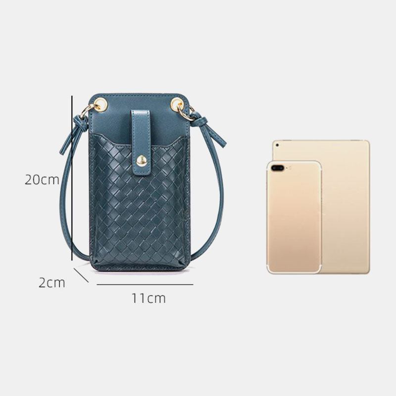 Kvinnor Pu Läder Stöldskydds Multi-card Slot Korthållare 6.5 Tums Telefonväska Crossbody Bag Axelväska