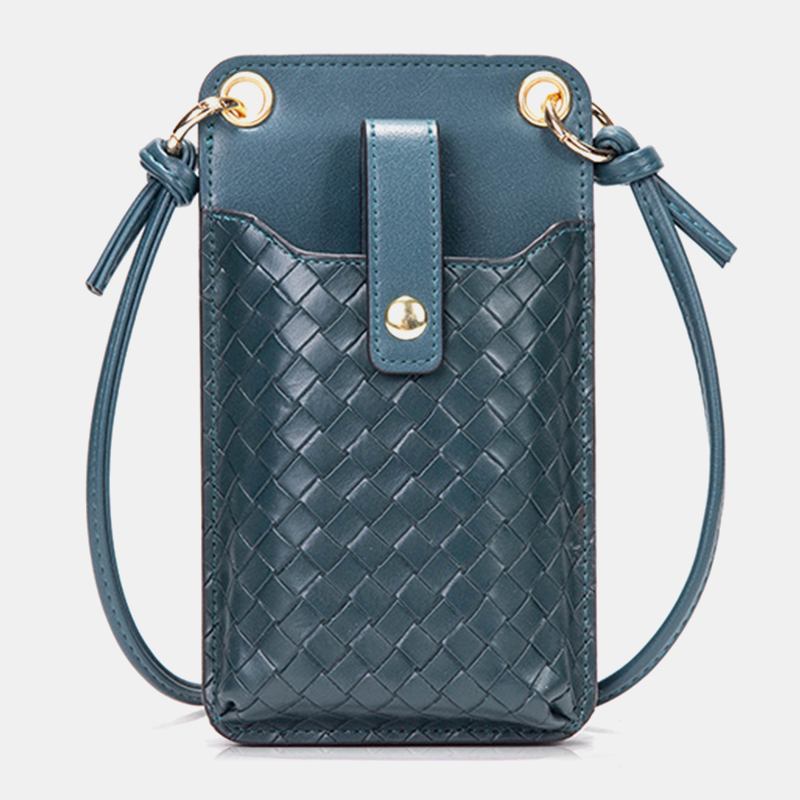 Kvinnor Pu Läder Stöldskydds Multi-card Slot Korthållare 6.5 Tums Telefonväska Crossbody Bag Axelväska