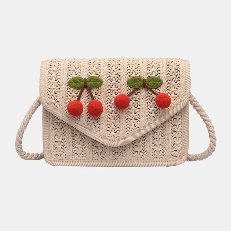 Kvinnor Resor Sommar Beach Weave Straw Crossbody Bag