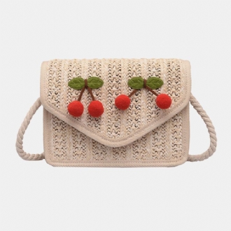 Kvinnor Resor Sommar Beach Weave Straw Crossbody Bag