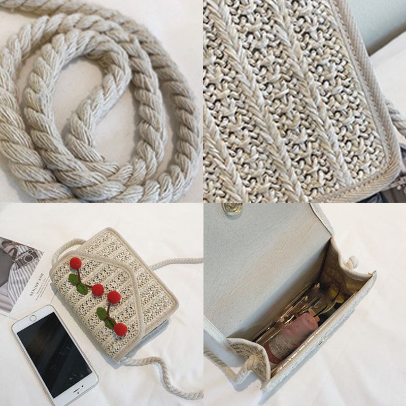 Kvinnor Resor Sommar Beach Weave Straw Crossbody Bag