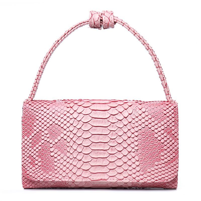 Kvinnor Snake Skin Äkta Läder Kedja Axelväska Crossbody Bag Handväska Lång Plånbok