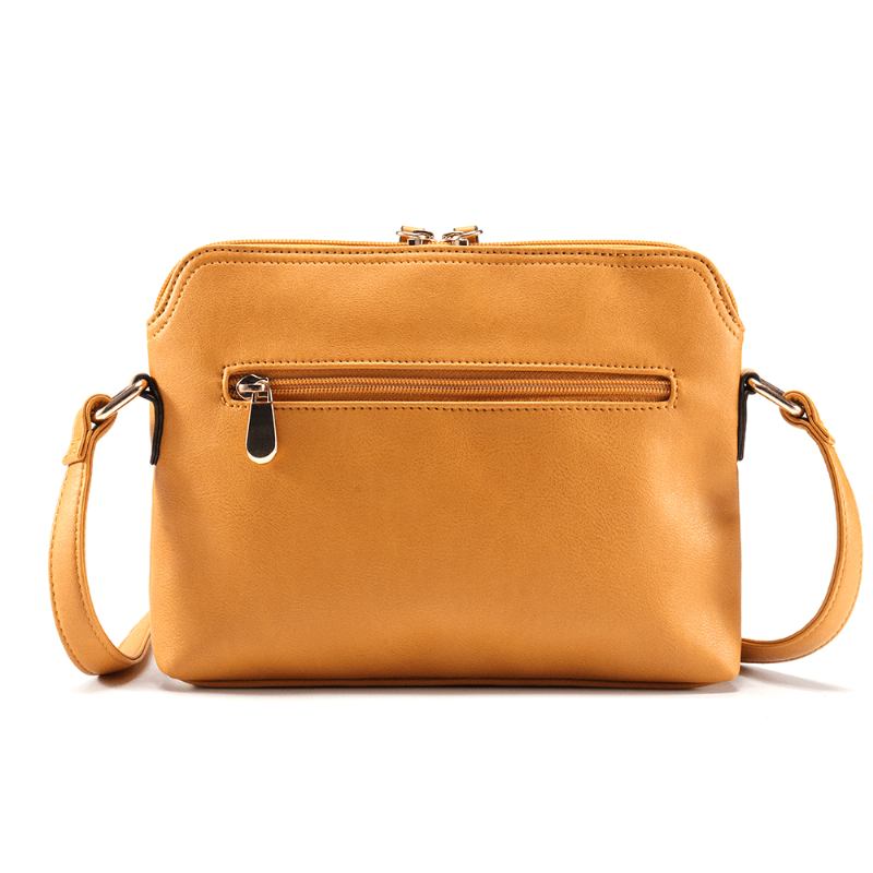 Kvinnor Solid Multi-pocket Casual Faux Läder Crossbody Bag Axelväska Handväska