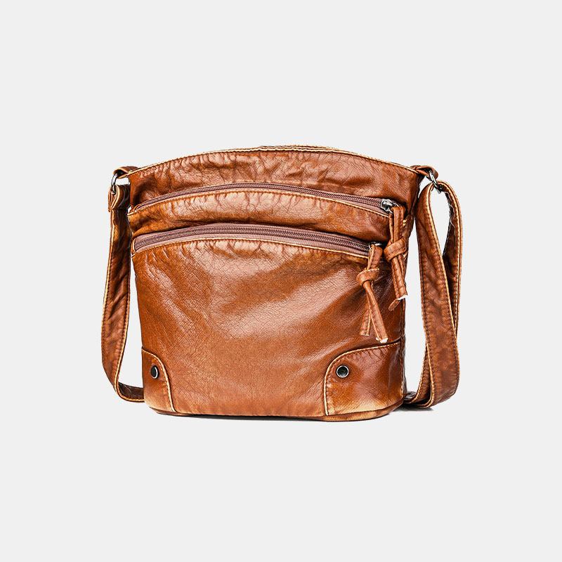 Kvinnor Solid Multi-pocket Medelålders Crossbody Bag Axelväska