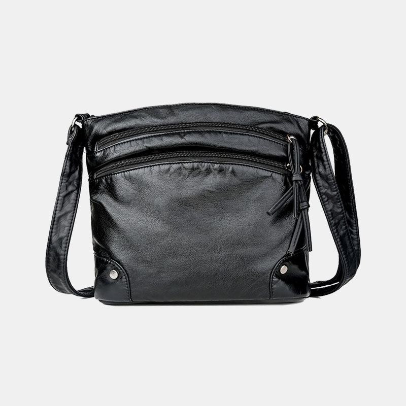 Kvinnor Solid Multi-pocket Medelålders Crossbody Bag Axelväska