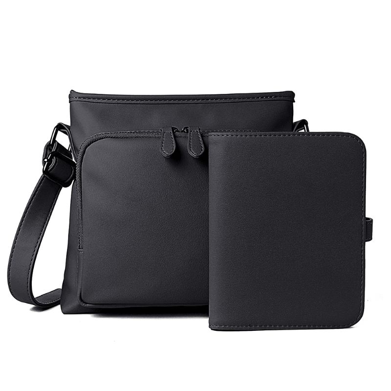 Kvinnor Solid Multifunktionell Muti-kortplatser 2 Delar Crossbody-väska Axelväska