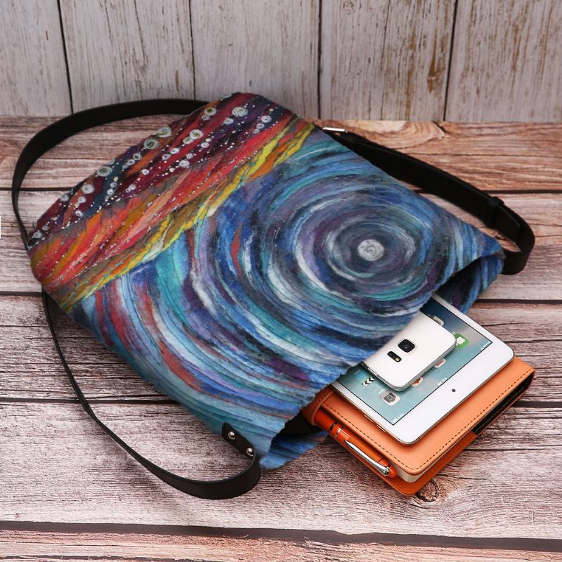 Kvinnor Stjärnhimmel Färgglad Diy Lamm Hårväska Crossbody Bag