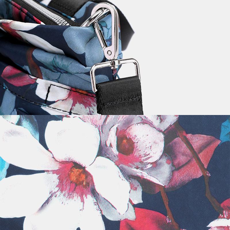 Kvinnor Vattentät Multi-pocket Med Tryck Casual Handväska Crossbody Bag