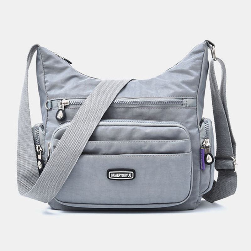 Kvinnor Vattentät Multi-pocket Solid Casual Crossbody Bag Axelväska