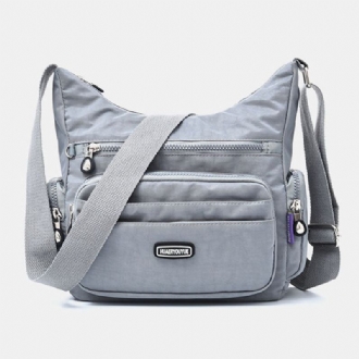 Kvinnor Vattentät Multi-pocket Solid Casual Crossbody Bag Axelväska