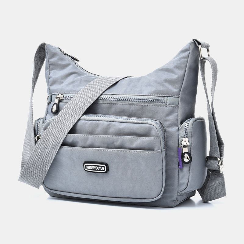 Kvinnor Vattentät Multi-pocket Solid Casual Crossbody Bag Axelväska