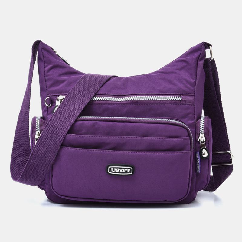 Kvinnor Vattentät Multi-pocket Solid Casual Crossbody Bag Axelväska