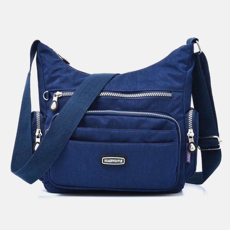 Kvinnor Vattentät Multi-pocket Solid Casual Crossbody Bag Axelväska