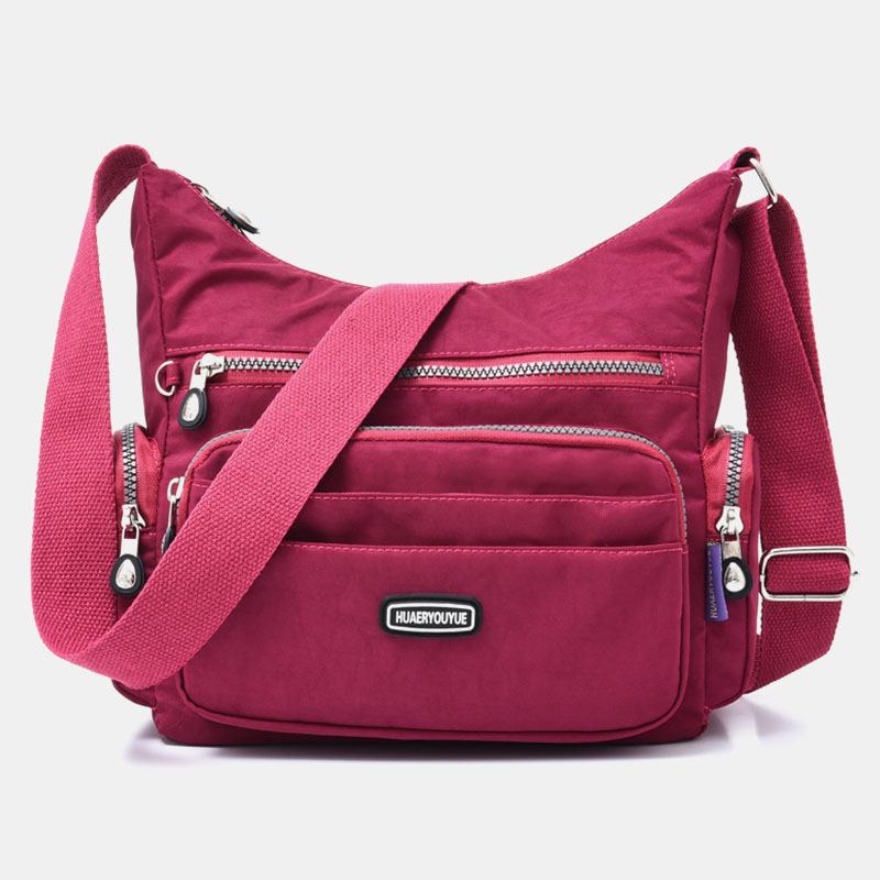 Kvinnor Vattentät Multi-pocket Solid Casual Crossbody Bag Axelväska