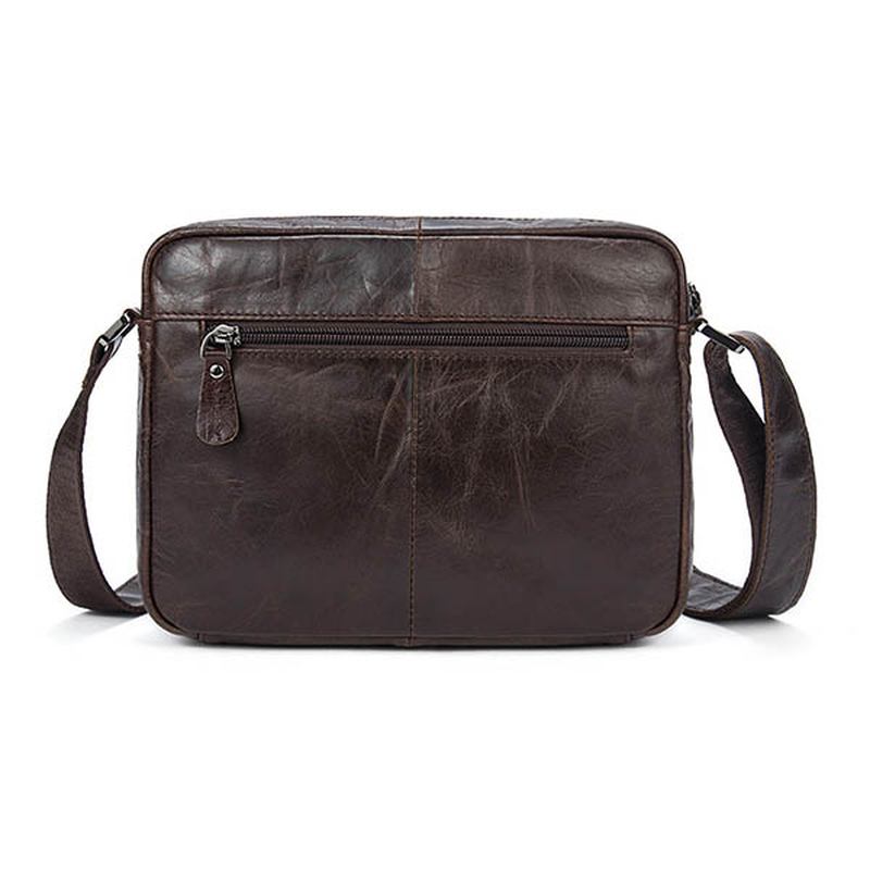 Män Äkta Läder Fritid Retro Mode Shoulder Crossbody Bag