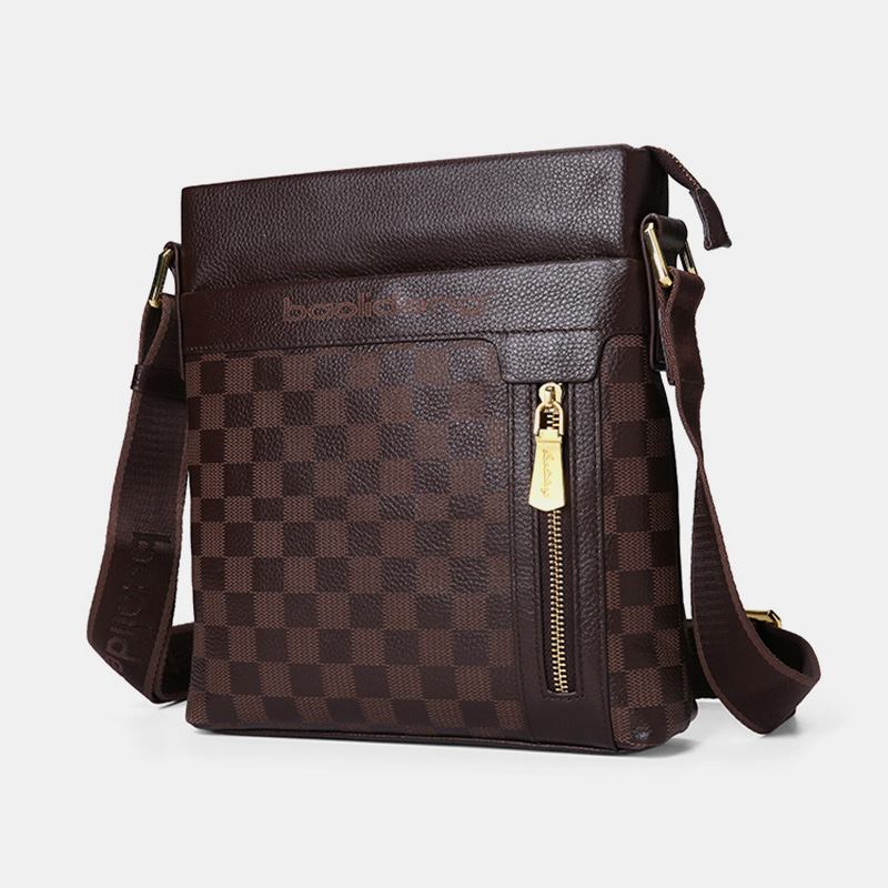 Män Äkta Läder Koläder Anti-theft Crossbody Bag Axelväska