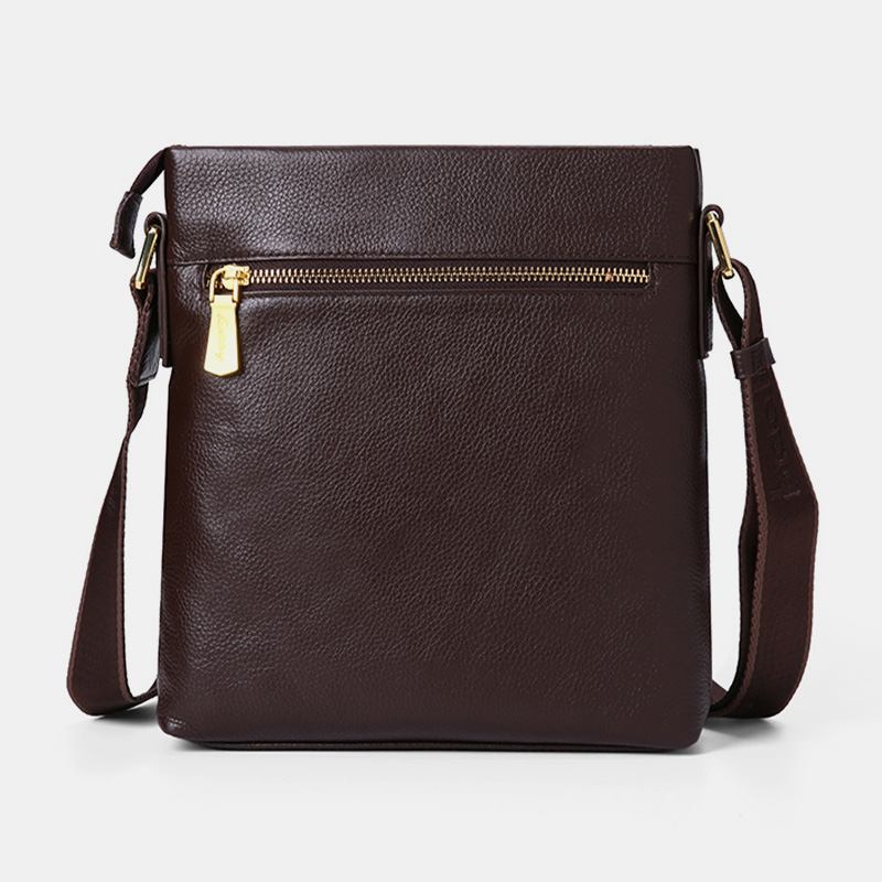 Män Äkta Läder Koläder Anti-theft Crossbody Bag Axelväska