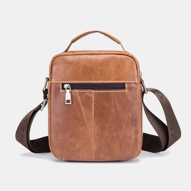 Män Äkta Läder Multifunktion Stöldskydd Multi-layer Casual Crossbody Bag Axelväska