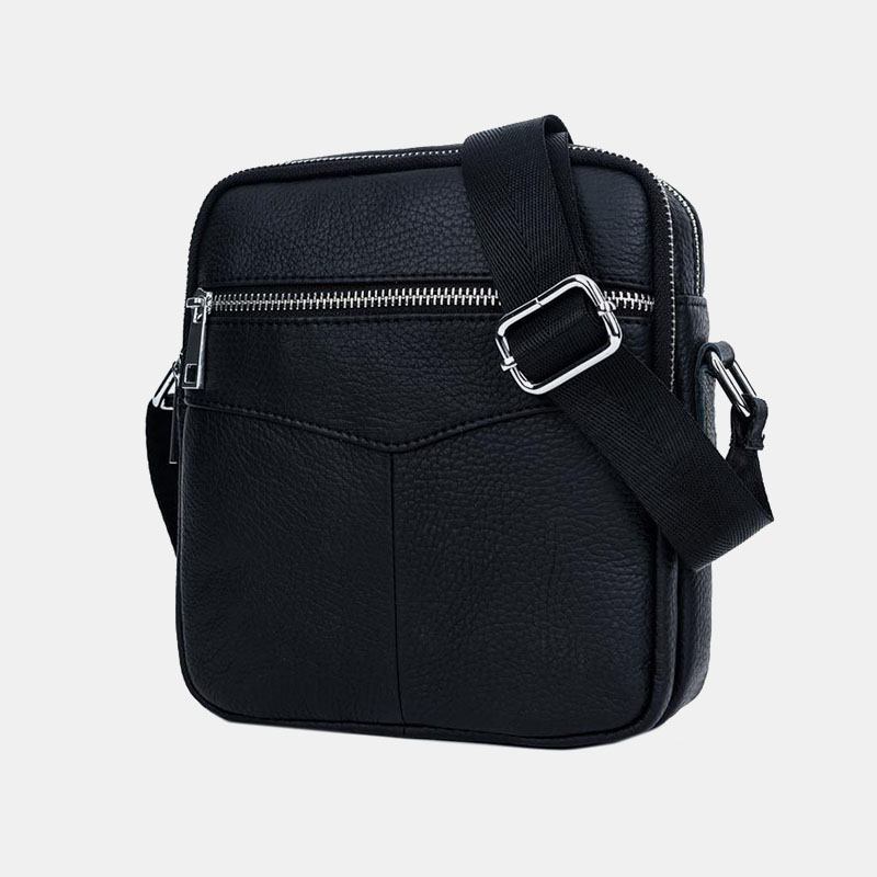 Män Äkta Läder Multifunktion Vattentät Stöldskydd Telefonväska Crossbody Bag Axelväska