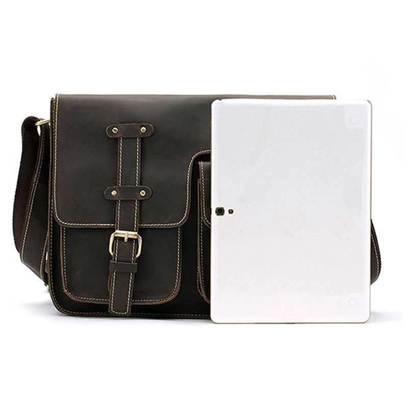 Män Äkta Läder Multifunktionell Minimalistisk Retro Crossbody-väska