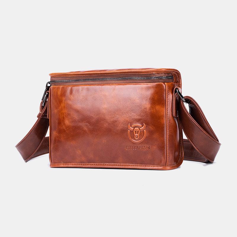 Män Äkta Läder Stöldskyddande Slitstark 7.9 Tum Ipad Vintage Fyrkantig Väska Crossbody-väska Axelväska