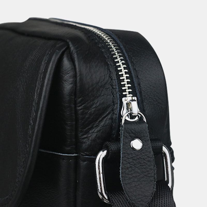 Män Äkta Läder Vattentät Multifunktion Stöldskydd Casual Crossbody Bag Axelväska