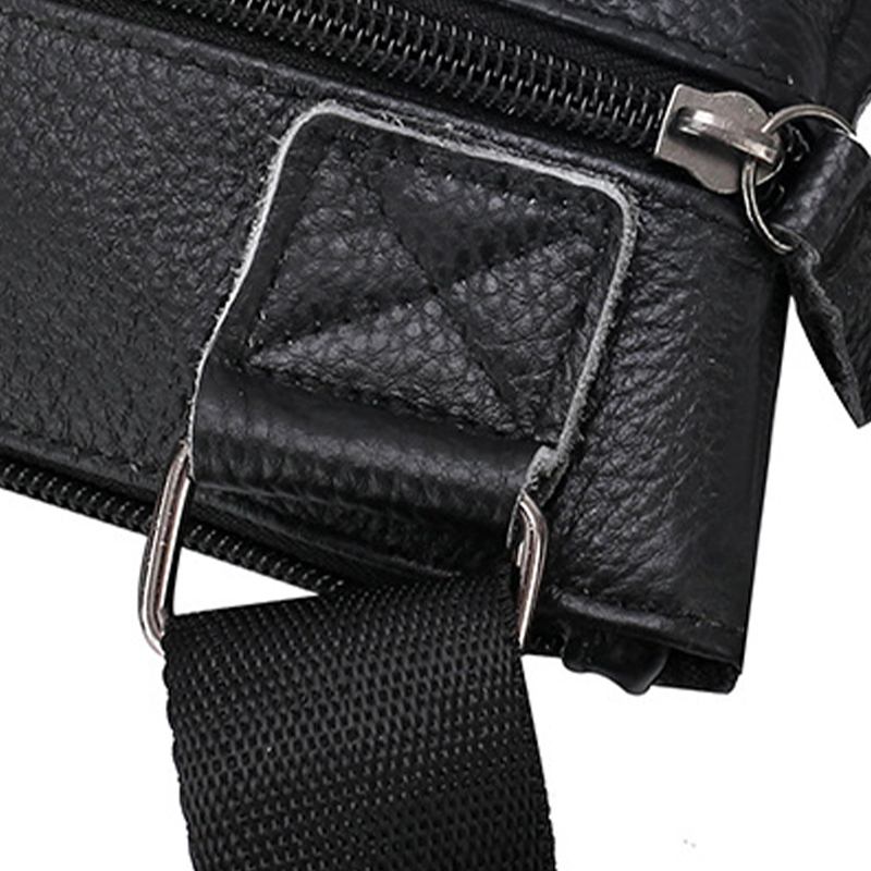 Män Äkta Läder Vattentät Slitstark Crossbody-väska Med Stor Kapacitet