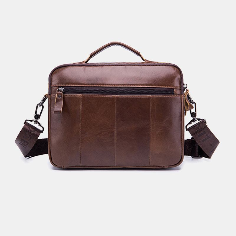 Män Äkta Läder Vintage Business Bag Crossbody Bag Handväska För Arbete