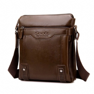 Män Business Messenger Bag Solid Crossbody Axelväska