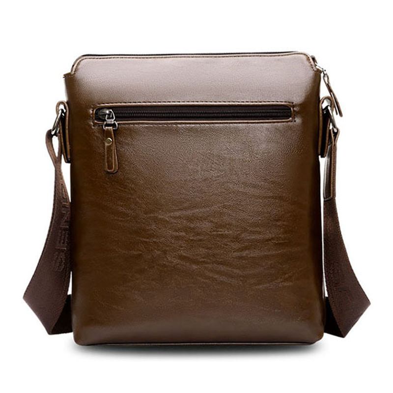 Män Business Messenger Bag Solid Crossbody Axelväska