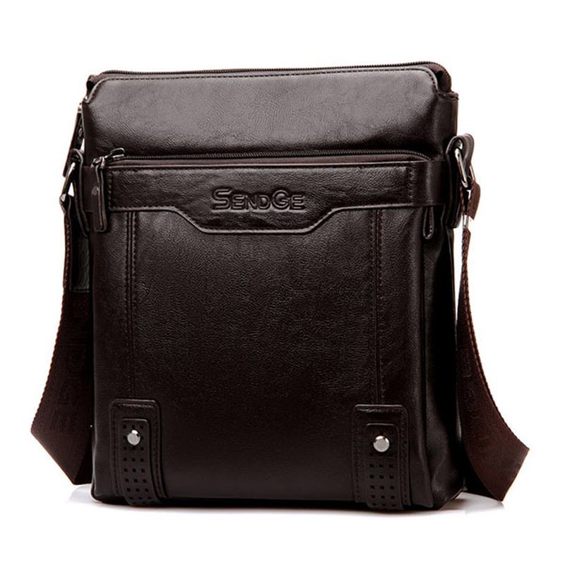 Män Business Messenger Bag Solid Crossbody Axelväska