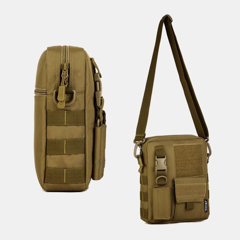 Män Camo Mönster Multifunktion Stor Kapacitet Utomhus Resor Taktisk Väska Crossbody Bag Axelväska Fyrkantig Väska