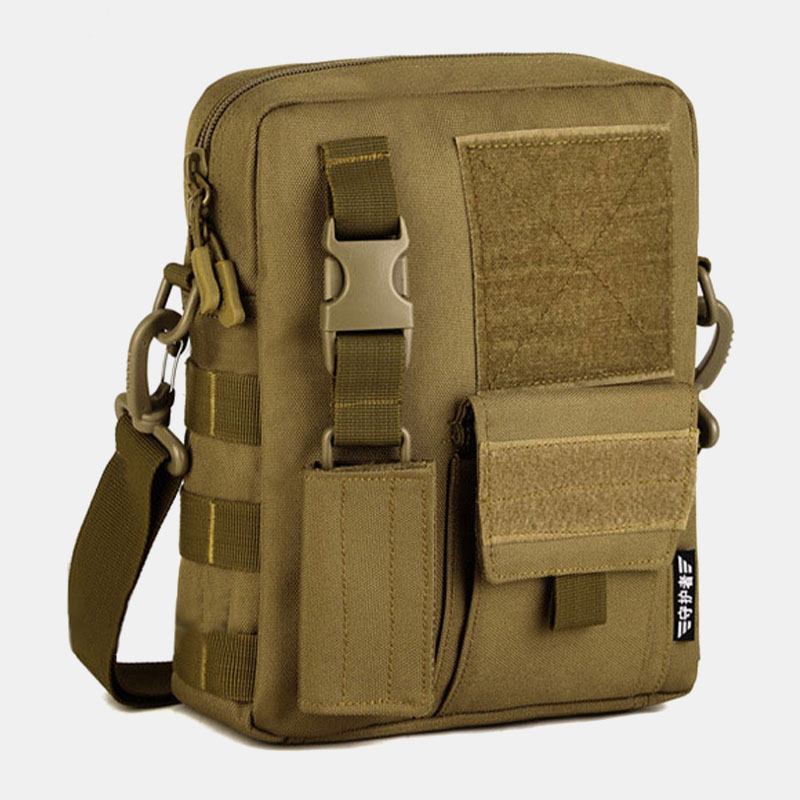 Män Camo Mönster Multifunktion Stor Kapacitet Utomhus Resor Taktisk Väska Crossbody Bag Axelväska Fyrkantig Väska