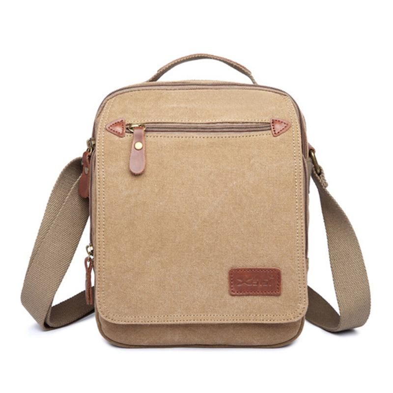 Män Canvas Handväska Ipad Bag Outdoor Crossbody Bag