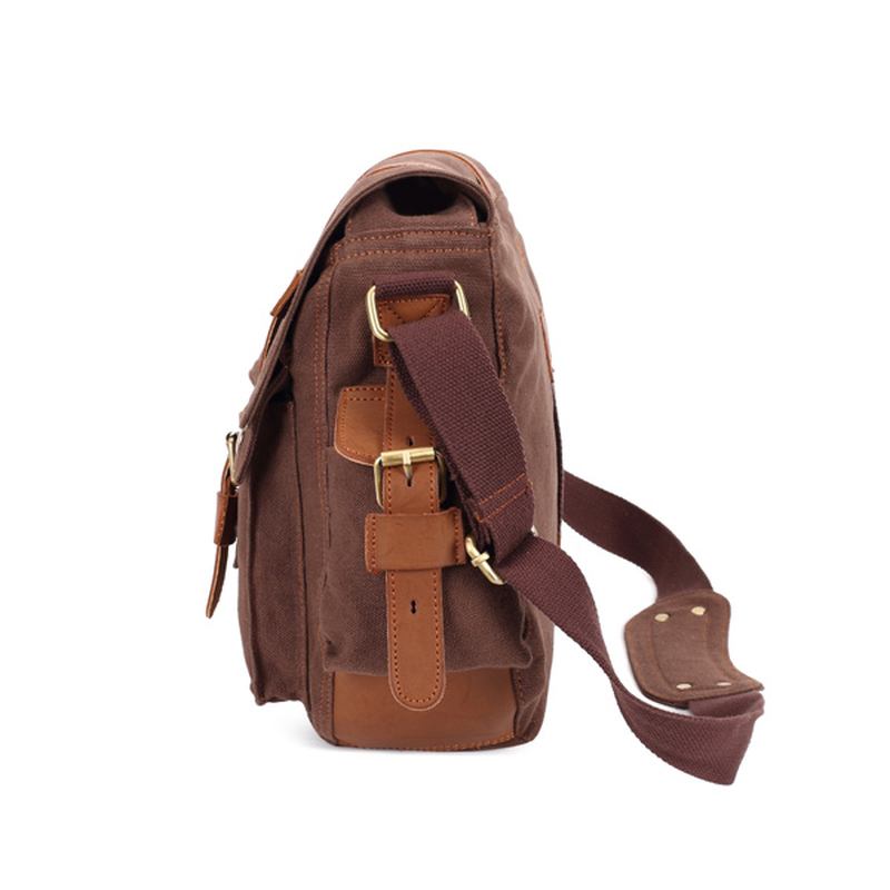 Män Canvas Microfibric Läder Casual Outdoor Messenger Shoulder Bag