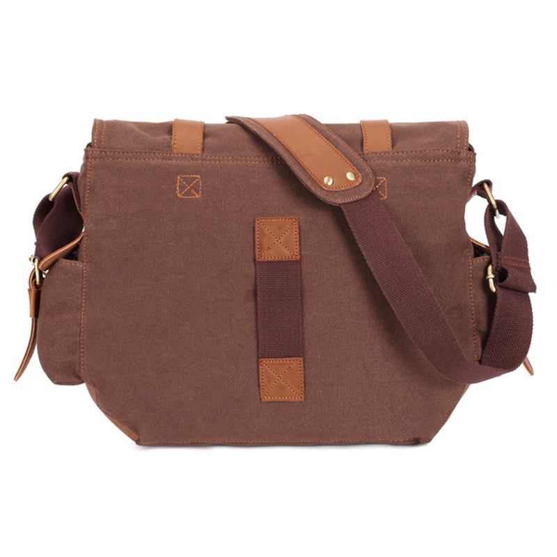 Män Canvas Microfibric Läder Casual Outdoor Messenger Shoulder Bag