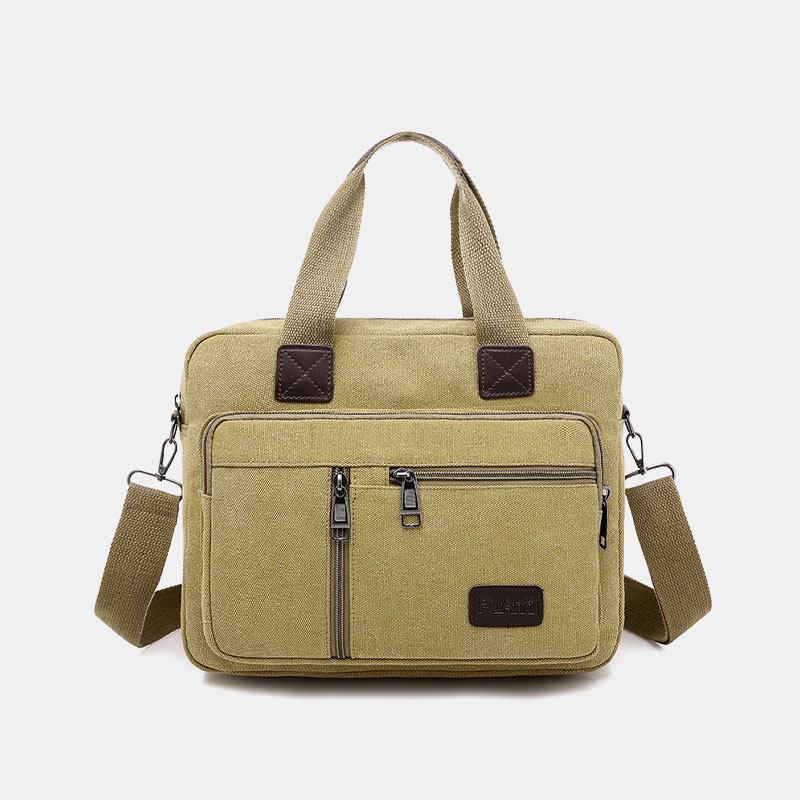 Män Canvas Multi-pocket Stor Kapacitet Anti-theft Crossbody Bag