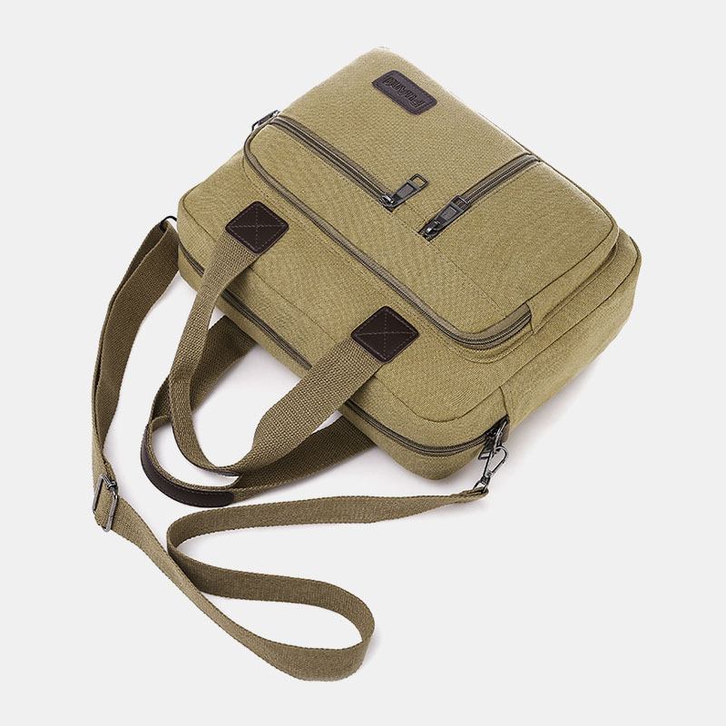 Män Canvas Multi-pocket Stor Kapacitet Anti-theft Crossbody Bag