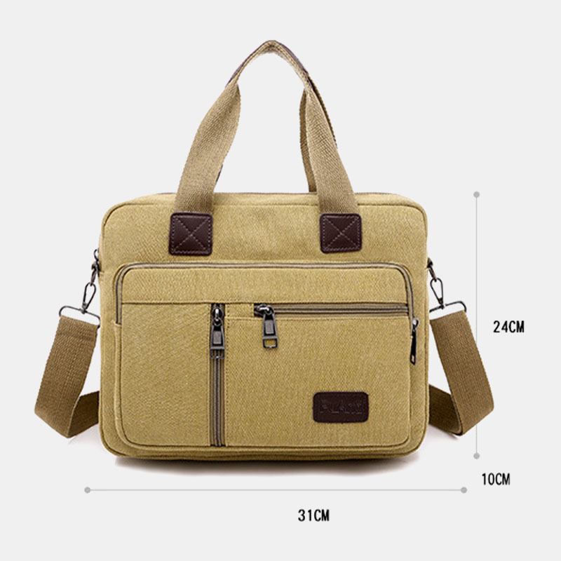 Män Canvas Multi-pocket Stor Kapacitet Anti-theft Crossbody Bag