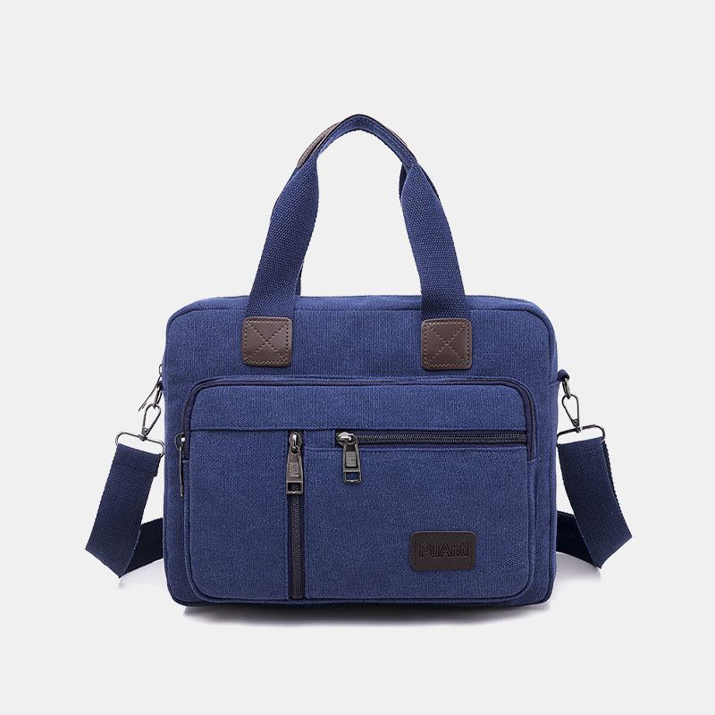 Män Canvas Multi-pocket Stor Kapacitet Anti-theft Crossbody Bag