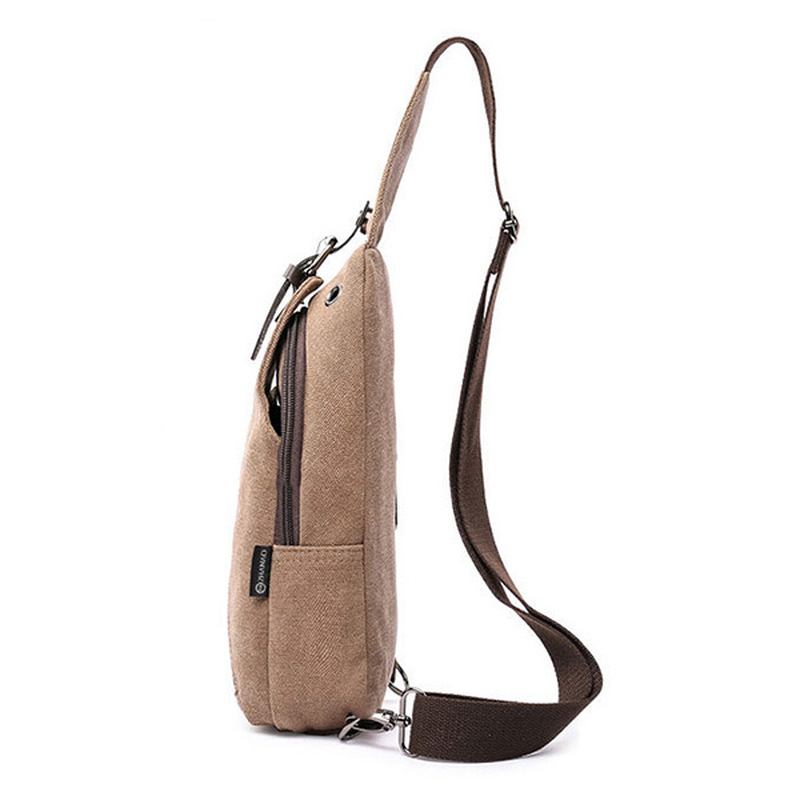 Män Canvas Sling Bag Outdoor Sport Casual Chest Pack Crossbody Swagger Bag