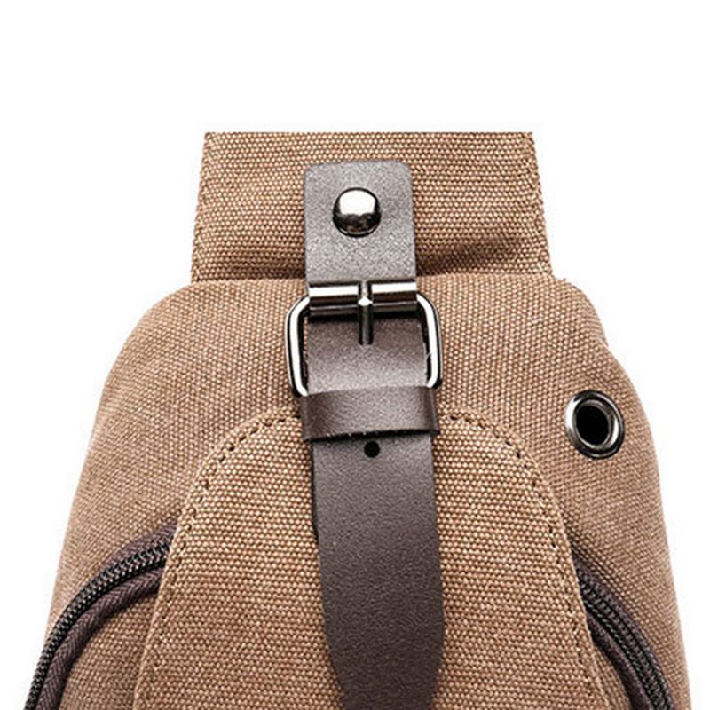 Män Canvas Sling Bag Outdoor Sport Casual Chest Pack Crossbody Swagger Bag