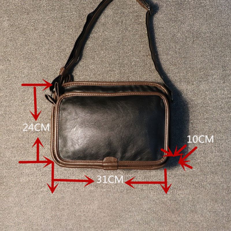 Män Casual Soft Leather Back Anti-theft Pocket Crossbody Bags Messenger Shoulder Bag